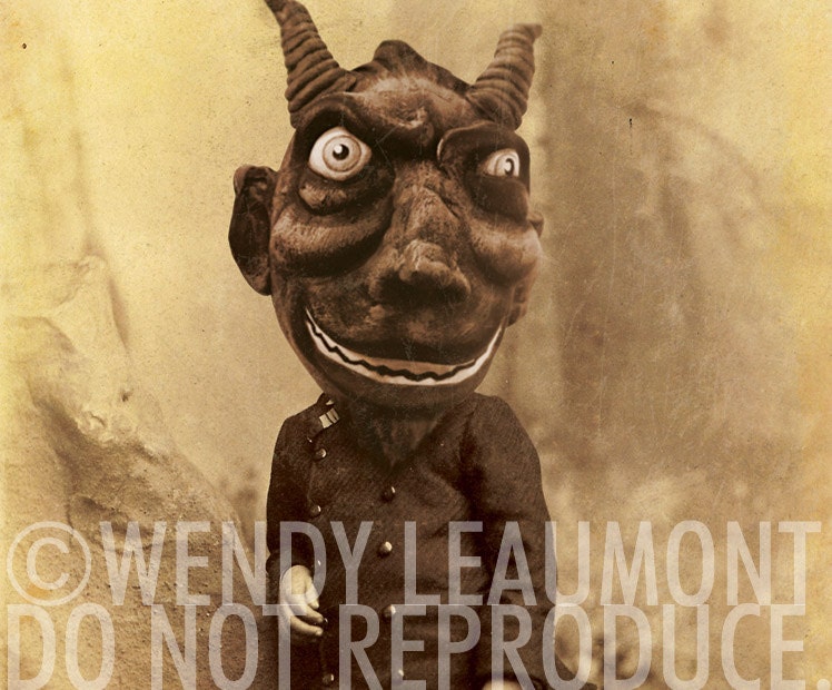 Vintage Krampus Boy Digital Print 5 x 7