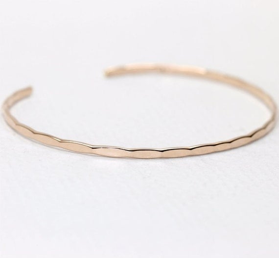 Thin Ophelia Cuff, Rose gold filled, custom size, handmade cuffs by lotusstone on etsy