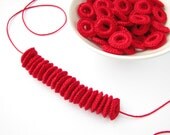 Red crochet hoops / circles