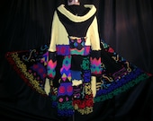 Rainbow Fairy style sweater coat  Womans large