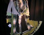 Upcycled sweater with circle scarf  Womans small