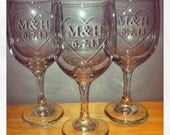 6  Wedding or Shower Wine Glass Favors/Placecards