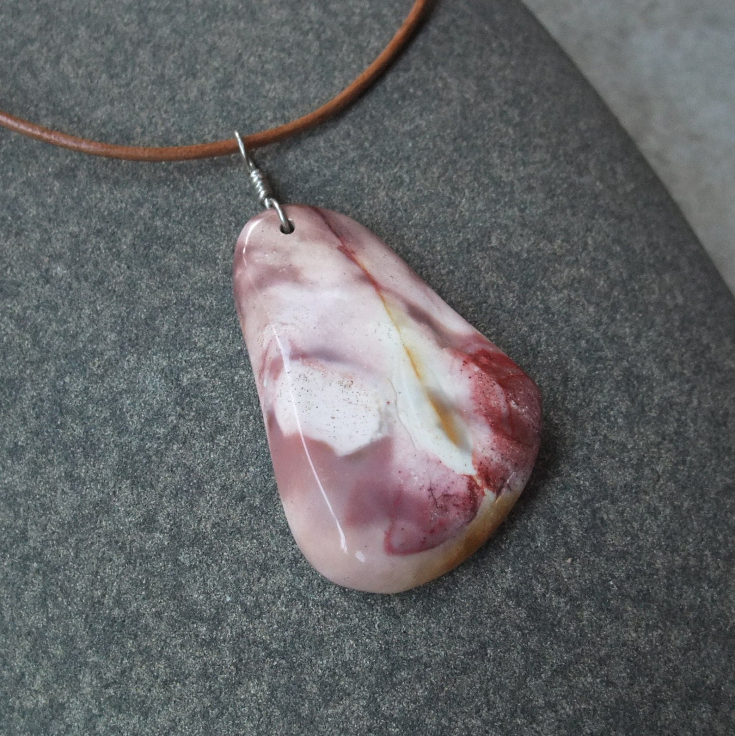 Reserved for Amanda ---- Mookaite pendant necklace - large stone jewelry & handmade in Australia