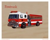 Firetruck Placemat 12x15, Fire Truck Placemat, Kids Placemat