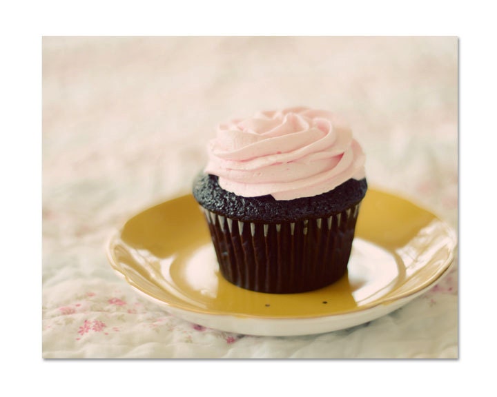Food Photography, Pink Cupcakes Photograph 8x10 Print, Bakery, Cafe, Kitchen, Home, Girls Room Decor, Sweet Pastel Color, Fine Art Photo