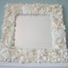 Beach Decor White Seashell Mirror -  Nautical Decor Shell Mirror, All White w Starfish & Pearls