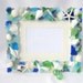 Beach Decor Sea Glass & Shell Frame - Nautical Seashell Frame w Beach Glass and Starfish - 5x7, Any Color