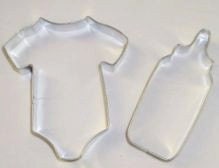 ONESIE and BOTTLE Cookie Cutter Baby Shower set of 2 Christening