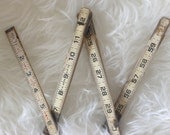 Vintage folding ruler - Vintage White Wood - Vintage Measuring - Hinged Ruler
