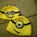 Despicable Me Minion Beanie or Earflap Hat with Ties made to order