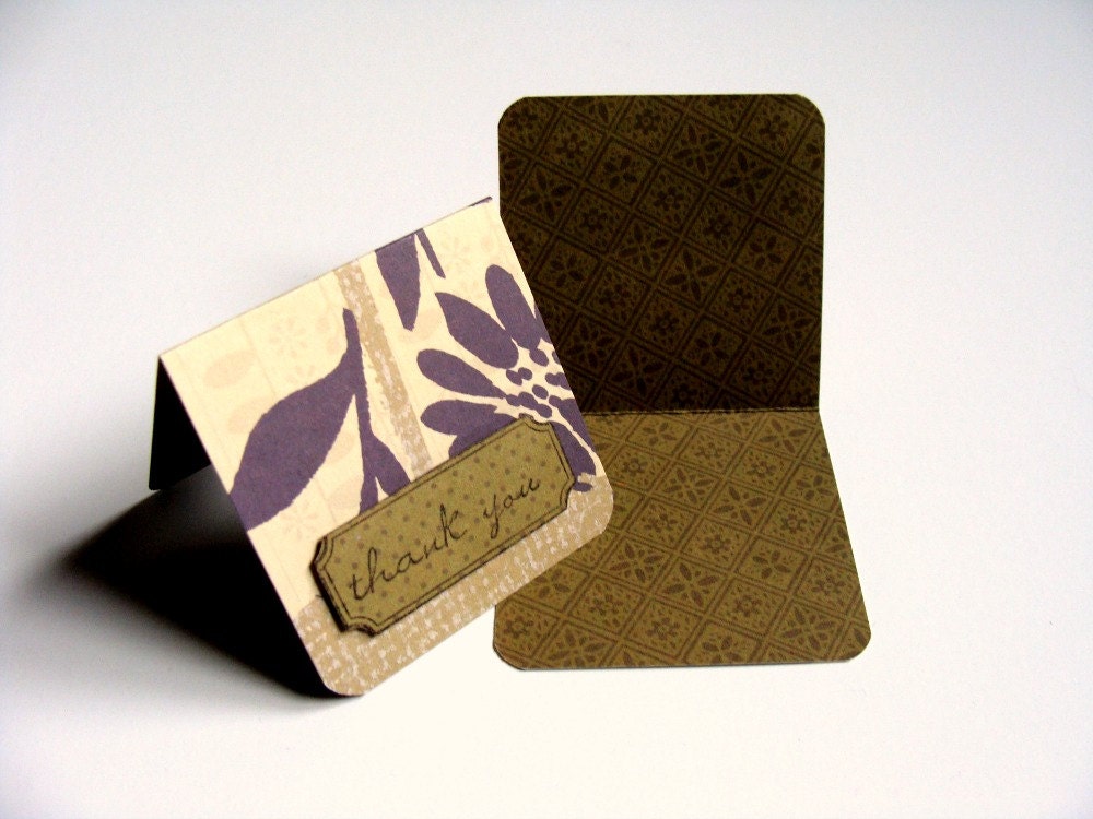 Mini thank you cards - Herb Floral, set of 18
