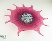 Blown Glass Wall Art Deep Pink Fuchsia Starburst Wall Hanging Decorative Art