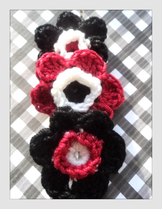 Three of my Stunning Signature Crochet Flowers