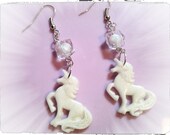 earrings unicorns horses fairy kei black or white or color as desired kawaii