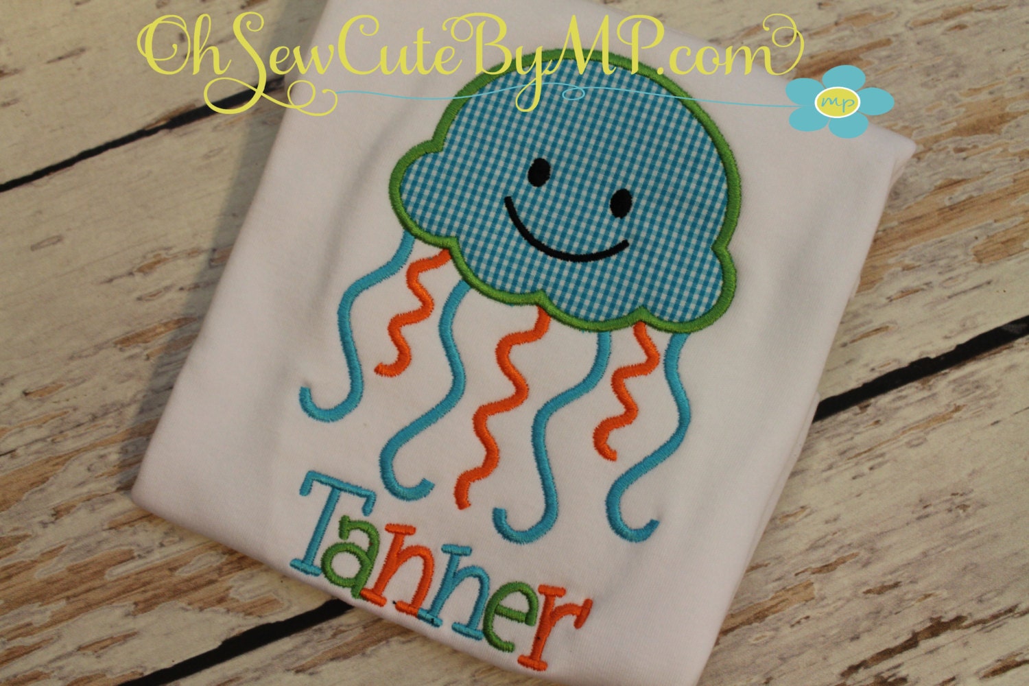 Gingham Jelly Fish tshirt