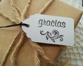Gracias Thank You Vintage Inspired Tags Set of 25