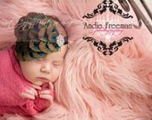 Gorgeous PEACOCK Feather Headband - Perfect Photo Prop - Fits Newborns - Babies - Toddlers - Adults