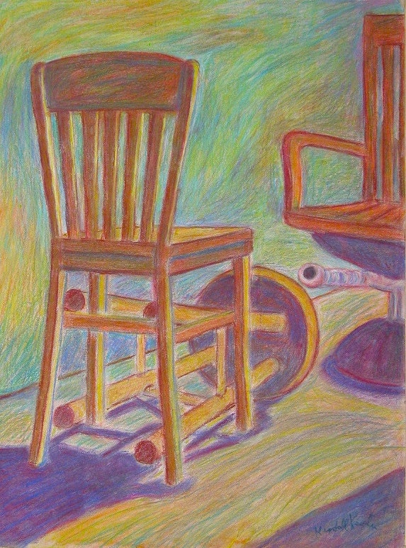Shadow Play Art 24x18 Pastel Painting Still Life by Award Winning Artist Kendall Kessler