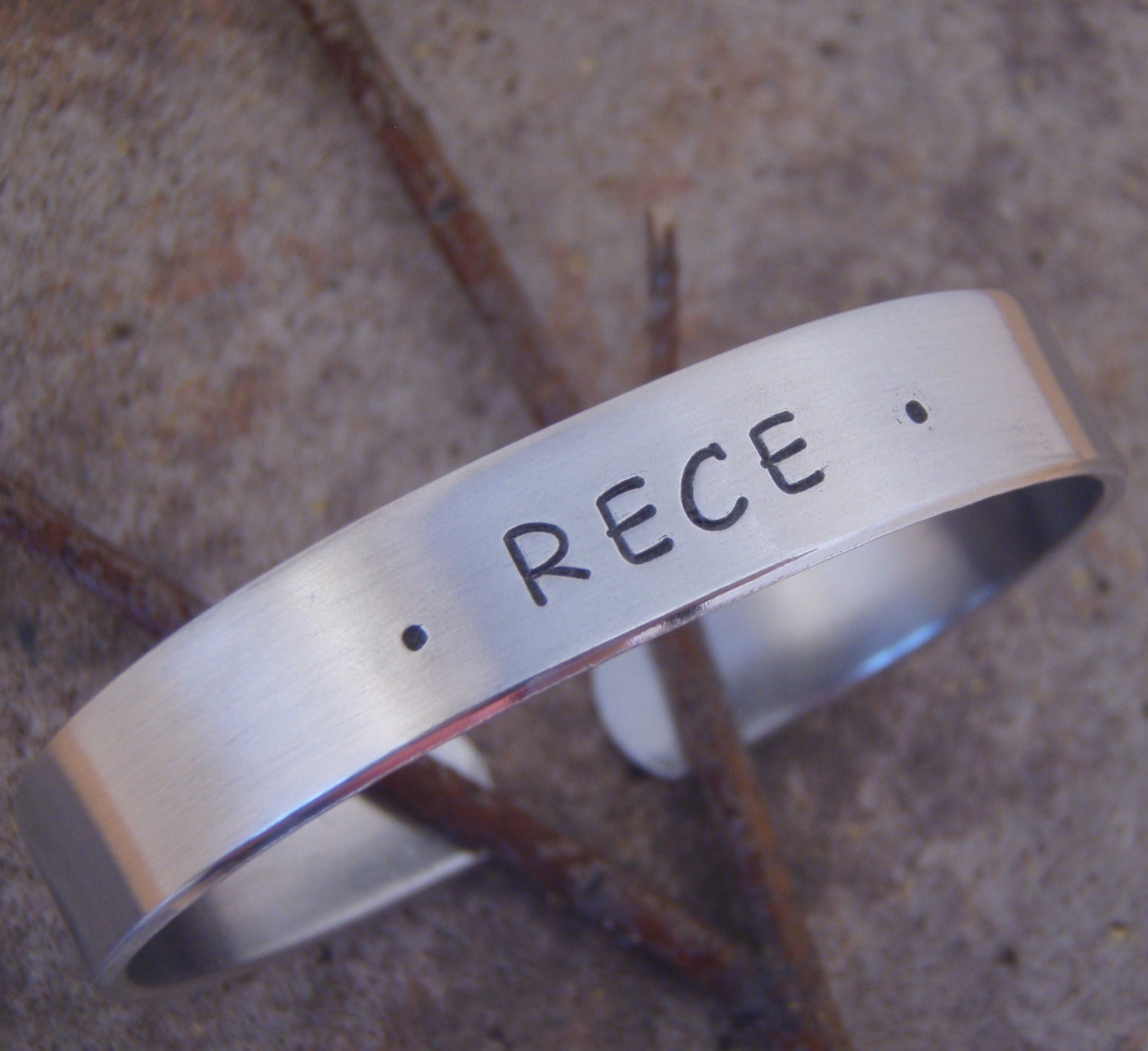 Boy's name bracelet  - Girl's name bracelet - Ring bearer bracelet - Aluminum cuff for kids