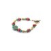 Turquoise Coral Bracelet Antique Gold Tibetan Turquoise, Red Coral Turquoise Rondelle Beaded Strung