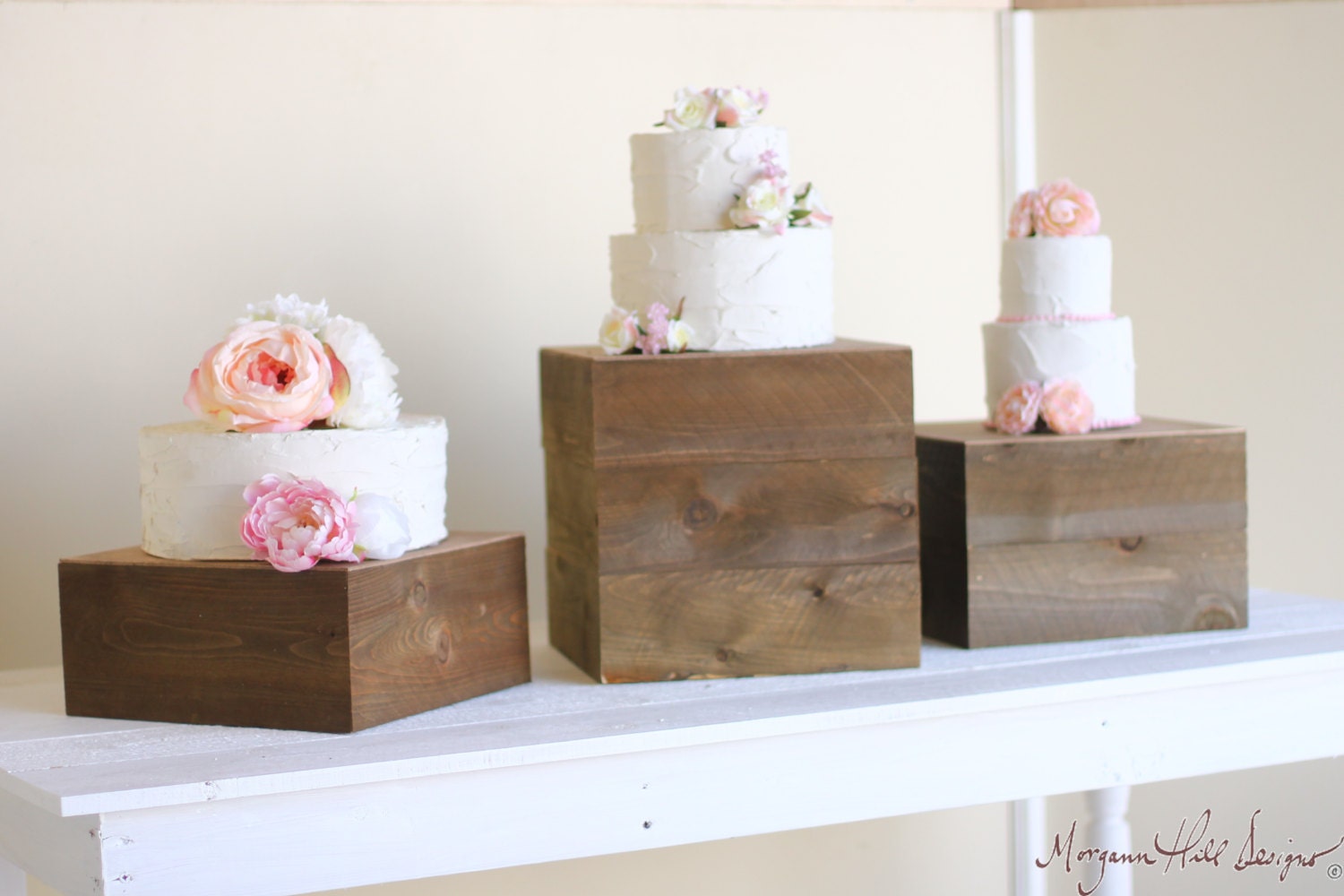 Cake Stands Set Of Three Rustic Wedding Decor (Item Number 140089)