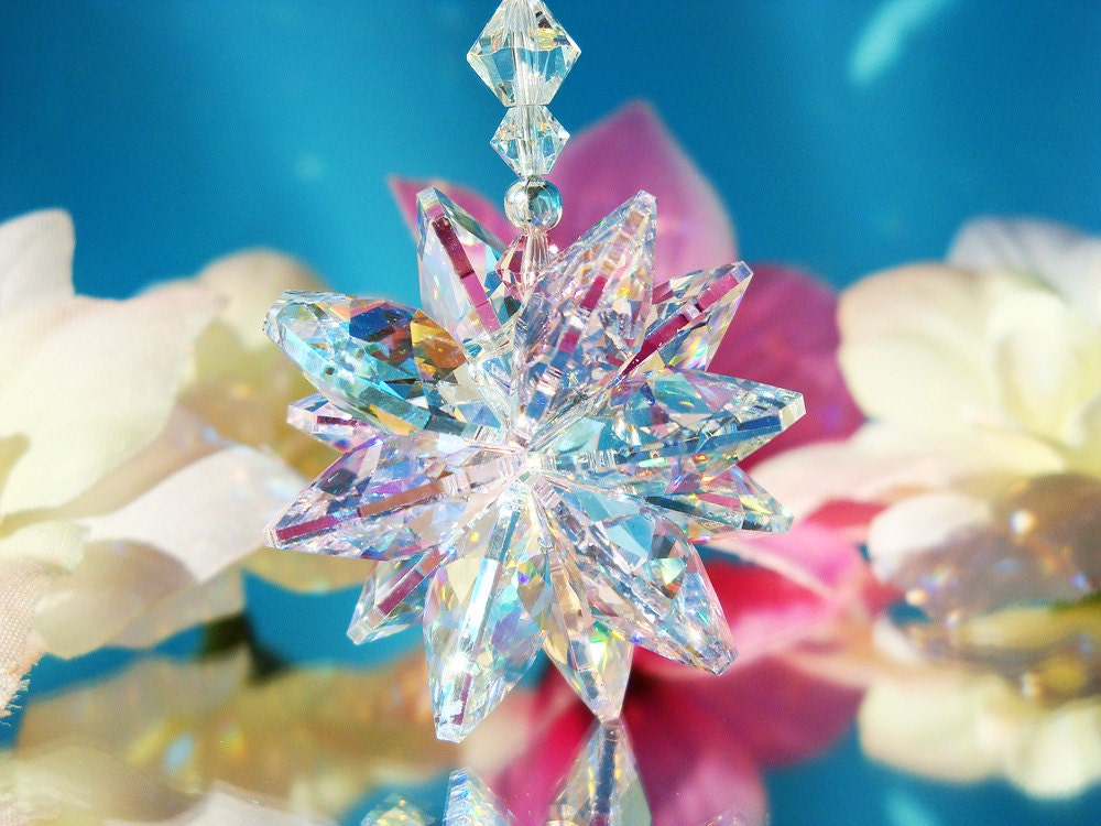 Pink Crystal Rear View Mirror Car Suncatcher Swarovski Lt. Pink Crystal Car Charm Accessories