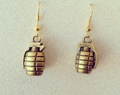 Brass Grenade Earrings