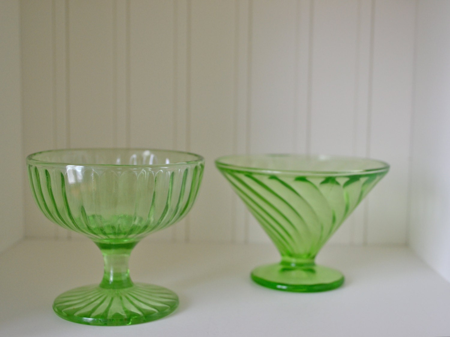 Green Federal Glass Bowls