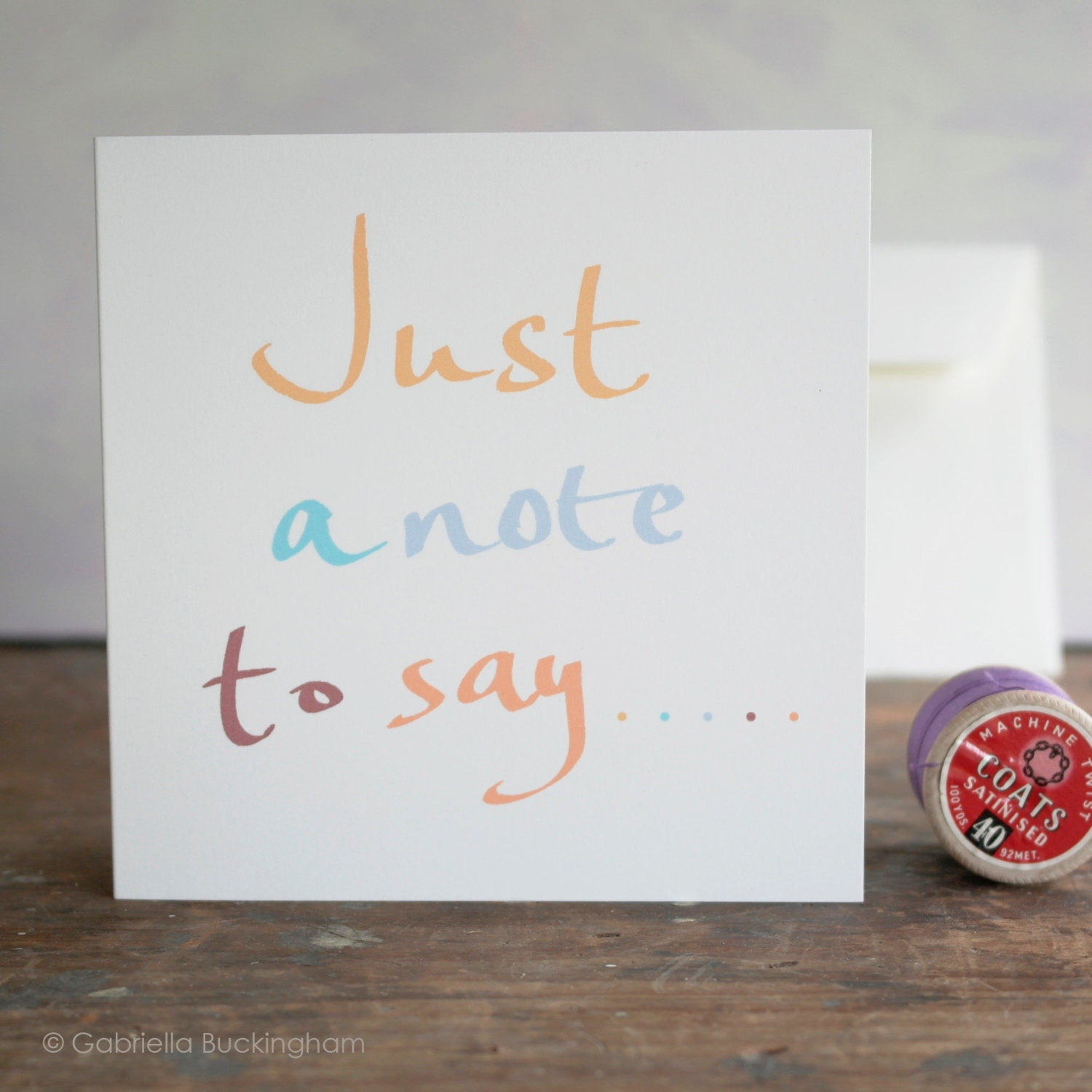 Blank graphic style Just a note to say.. greeting card