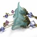 Vintage Style Purple Teal Lucite Flower Dangle Earrings, Gifts for Gardeners, For Her, Womens Accessories, Swarovski Jewelry, Grayed Jade
