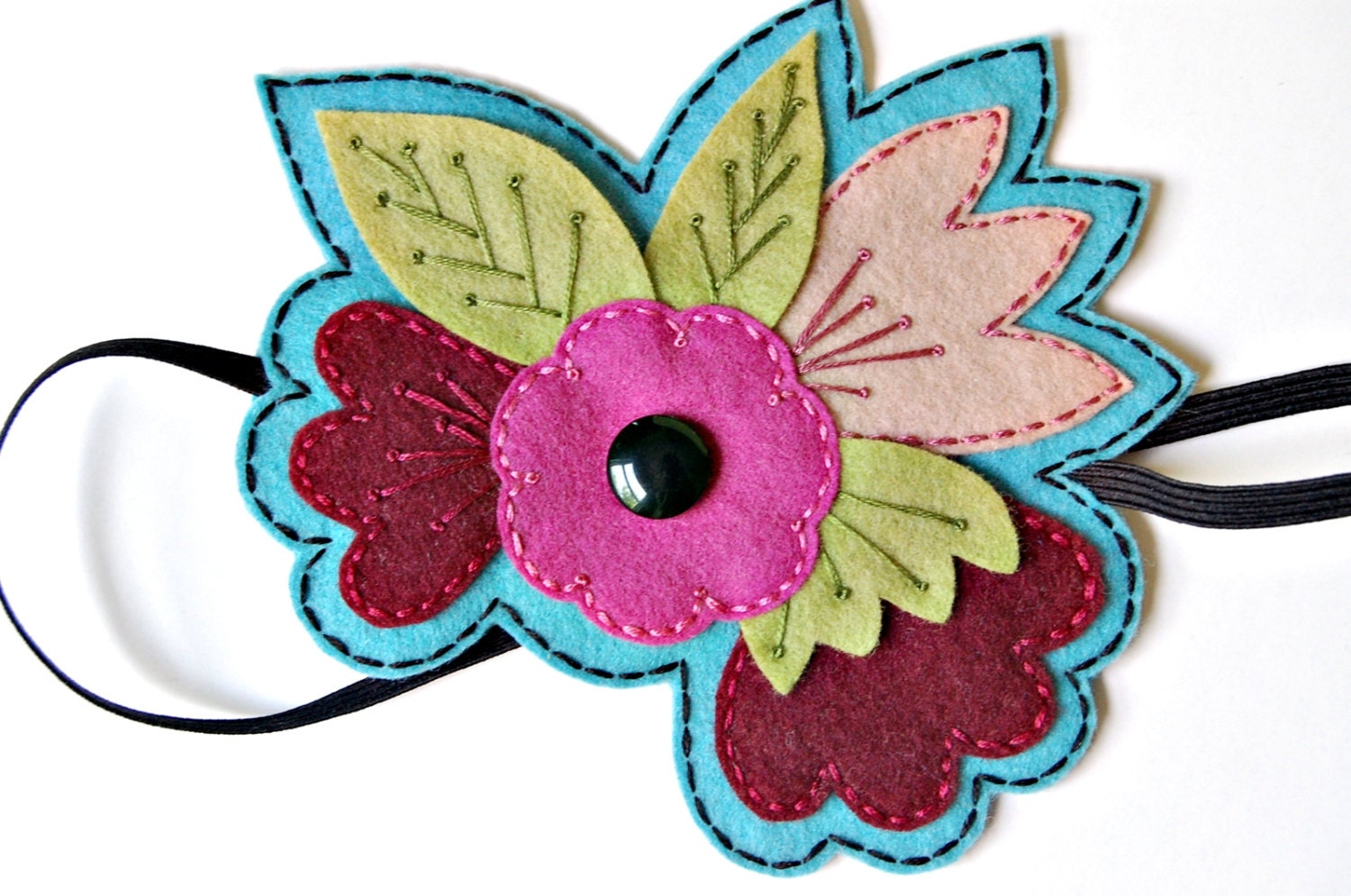 Embroidered Floral Hair Band
