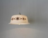 PYREX Bowl Pendant Lamp - Upcycled Hanging Lighting Fixture made with a Vintage Town and Country Casserole Dish - OOAK BootsNGus Lamps