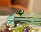 Grace Kelly Elegance Green Tourmaline and Diamonds Ring