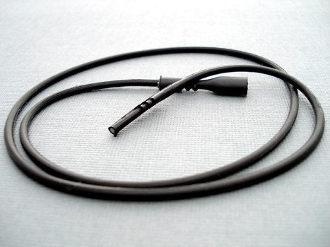 Black Silicone Cord Necklace 18 inches 2mm Rubber Snap Lock Closure.