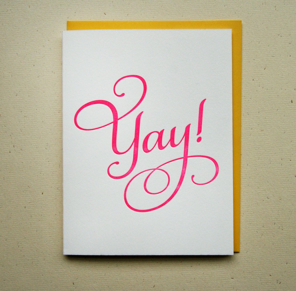 YAY - Congratulations Graduation - baby - engagement - birthday card