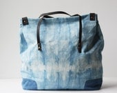 Indigo Dyed One of a Kind Organic Weekend Bag: no.2