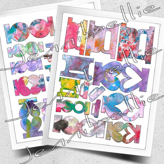 Artful Page Tabs Digital Collage Sheet Set