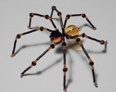 Large Beaded Orange & Black Garden Spider, OSU, Christmas or Halloween Spider Ornament/Decoration