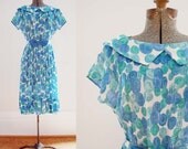 V I  N T A G E Leslie Fay Voile Dress. Fifties Garden Party.
