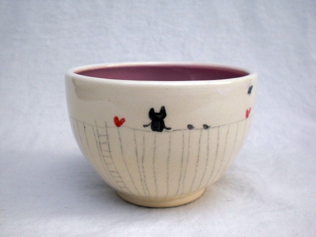 Kitty on a Wall Bowl