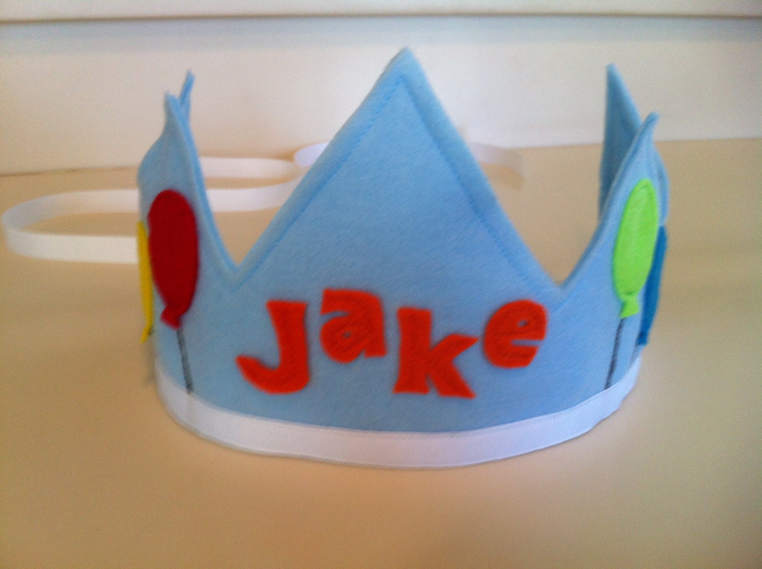 Personalized Felt Birthday Crown - Balloons