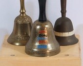 Vintage Brass Bells, Ding Dong School Bell, Three Bells