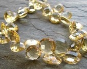 Amazing LUXE Champagne Quartz Coins, 8 inches, 10 - 13mm (12k37)