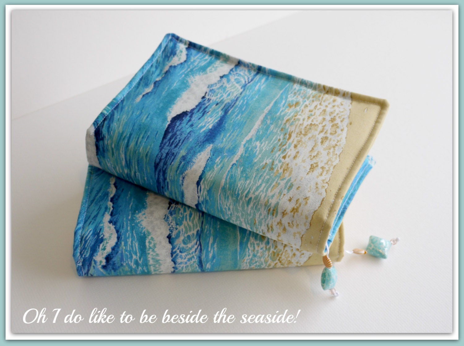 PDF Sewing Guide Book Cover with Beaded Bookmark attached.