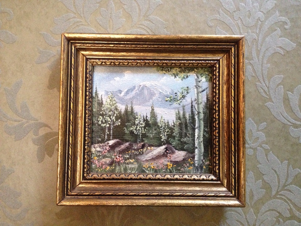 Colorado landscape oil painting signed Colhour