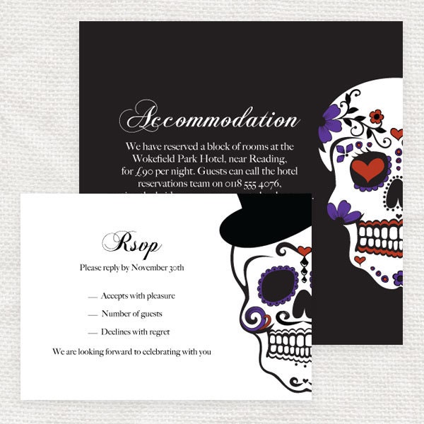 until death do us part wedding rsvp or insert - printable file -  halloween