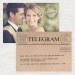 vintage telegram save the date or engagement announcement - printable file - photo save the date or postcard