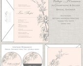 Bridal Shower Invitation - Vintage Botanical in Champagne and Silver Gray Il_170x135