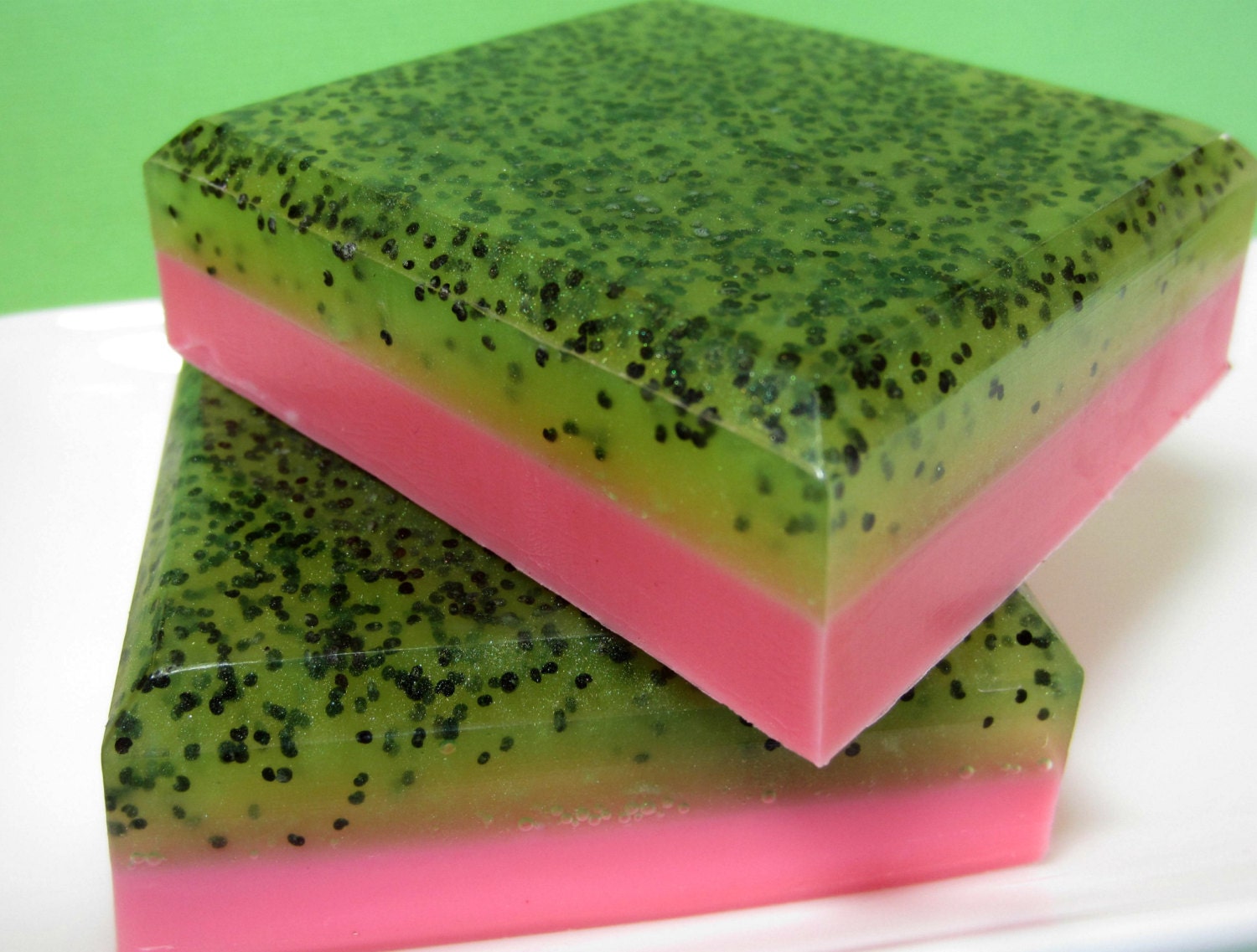 Strawberry Kiwi Poppyseed Soap - Fruit - Goats Milk - Glycerin soap - Exfoliating soap -LAST ONE- - asliceofdelight