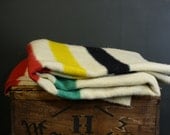 1940s Hudson Bay Blanket /  4 Point Blanket / Made in England